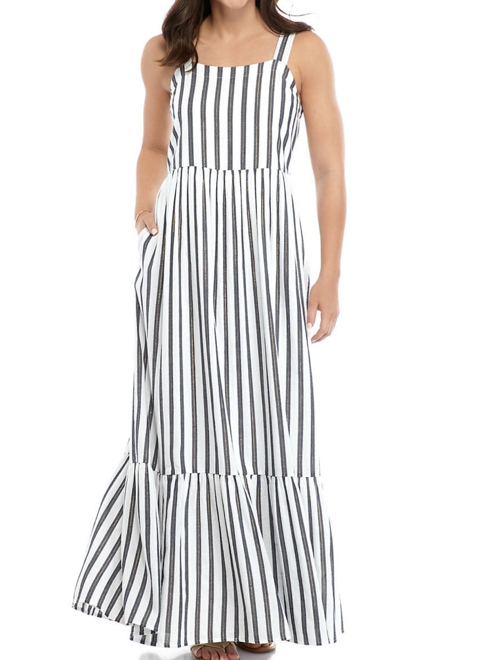 Crown & Ivy Petite Sleeveless Yarn Dyed Maxi Dress